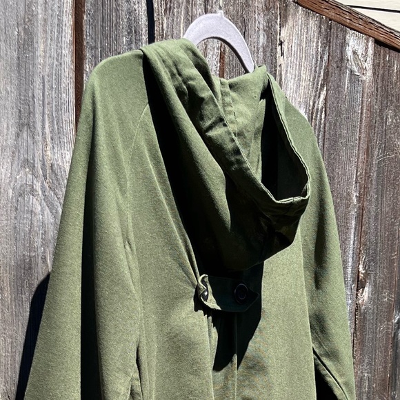 For Cynthia green linen blend hooded flare jacket size medium - Picture 16 of 16